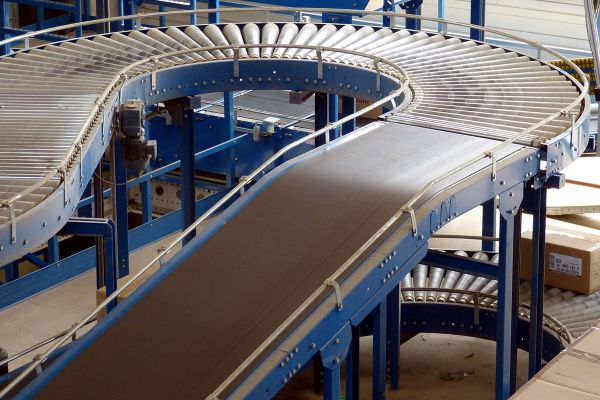 conveyor belt at a factory