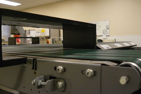 green industrial conveyor belt